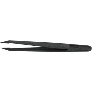 Brucelles ESD en fibre de carbone, pointe fines et pointues, convient pour utilisation en salle blanche, longueur 115 mm, en paquet de 20 pièces