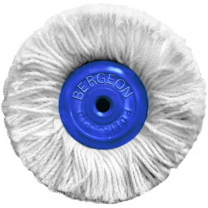 Brosse à polir en fil de coton et centre en bakélite, Ø trou 6 mm, Ø 80 mm