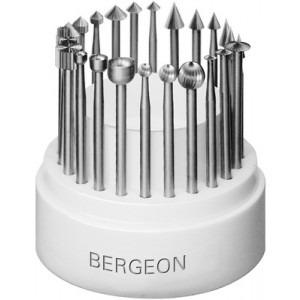 Assortiment de 24 fraises de forme à denture fine, en acier outil, Ø tige 2.35 mm, longueur 44.5 mm