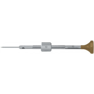 Tournevis d'horloger en acier inox, Ø 1.30 mm, tête ergonomique en matière synthétique POM autolubrifiant, avec tambour