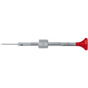 Tournevis d'horloger en acier inox, Ø 1.20 mm, tête ergonomique en matière synthétique POM autolubrifiant, avec tambour