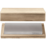 Pierre rectangulaire Arkansas, 90 x 25 x 15 mm, en coffret en bois