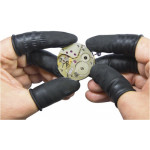 Doigtier ESD antistatique en latex noir, sans poudre, taille S, Ø 15 mm, en paquet de 1440 pièces