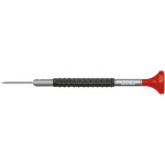 Tournevis d'horloger en aluminium, Ø 1.20 mm,  avec membrane en élastomère, tête ergonomique en matière synthétique POM autolubrifiant
