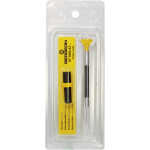 Tournevis d'horloger en aluminium, Ø 0.80 mm,  avec membrane en élastomère, tête ergonomique en matière synthétique POM autolubrifiant, avec 2 mèches de rechange en tube plastique