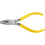 Pince avec un côté ront et un concave, en acier poli, articulations entrepassées, branches plastifiées, longueur 130 mm