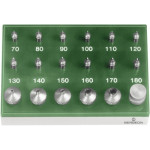 Assortiment Horia de 12 poussoirs à pompe Ø 4 mm (tolérance +0.003/+0.008) et 6 tasseaux (tolérance H7)