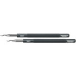 Paire de leviers pour aiguilles, leviers en acier trempé 54 HRC nicklé, manche en aluminium éloxé, largeur 2.5 mm, longueur 105 mm