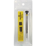 Tournevis d'horloger à profilé spécial, Ø 0.80 mm, en acier inox, tête ergonomique en matière synthétique POM autolubrifiant, avec 2 mèches de rechange en tube plastique