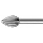 Fraise de forme à denture fine, en acier outil, Ø tige 2.35 mm, longueur 44.5 mm, Ø 5.00 mm