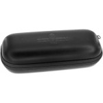 Etui de voyage noir à coque dure en simili-cuir, fermeture éclair et intérieur en mousse amovible, dimensions: 166 x 70 x 55 mm