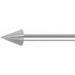 Fraise de forme à denture fine, en acier outil, Ø tige 2.35 mm, angle 45°, longueur 44.5 mm, Ø I 5.00 mm