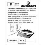 Plaque acier ressort, pour suspensions de pendules, épaisseur de 0.03 à 0.12 mm, 60 x 40 mm, en paquet de 8 pièces