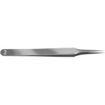 Brucelles en acier inox Dumont, pointes 2, longueur 120 mm