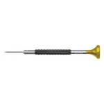 Tournevis d'horloger en aluminium, Ø 0.80 mm,  avec membrane en élastomère, tête ergonomique en matière synthétique POM autolubrifiant
