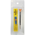 Tournevis d'horloger en aluminium 100% antimagnétique, Ø 0.50 mm, avec membrane en élastomère, tête ergonomique en matière synthétique POM autolubrifiant, avec 2 mèches de rechange en tube plastique
