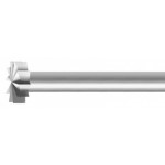 Fraise de forme à grosse denture, en acier outil, Ø tige 2.35 mm, longueur 44.5 mm, Ø 1.00 mm