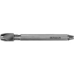 Mandrin à tête carrée, avec 2 pinces en laiton nickelé, ouverture de 0 à 1.5 mm et de 4 à 5 mm, longueur 140 mm