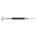 Tournevis d'horloger en acier inox, Ø 0.60 mm,  avec membrane en élastomère, tête ergonomique en matière synthétique POM autolubrifiant