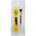 Tournevis d'horloger en aluminium, Ø 1.00 mm,  avec membrane en élastomère, tête ergonomique en matière synthétique POM autolubrifiant, avec 2 mèches de rechange en tube plastique