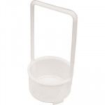 Panier en plastique, rond Ø 80 mm, hauteur 43 mm,avec anse hauteur 17 cm