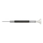 Tournevis d'horloger en aluminium, Ø 0.60 mm,  avec membrane en élastomère, tête ergonomique en matière synthétique POM autolubrifiant