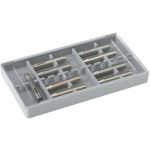 Assortiment de 9 pinces, Ø 0.55, 0.80, 1.05, 1.55, 2.05, 2.40, 2.55, 3.10 et 3.20 mm