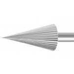 Fraise de forme à denture fine, en acier outil, Ø tige 2.35 mm, angle 30°, longueur 44.5 mm, Ø 9.00 mm
