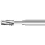 Fraise de forme à grosse denture, en acier outil, Ø tige 2.35 mm, longueur 44.5 mm, Ø 0.80 mm