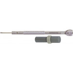 Tournevis d'horloger en laiton chromé, Ø 1.40 mm, avec 2 mèches de rechange en tube plastique