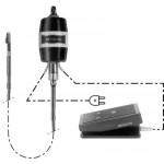 Moteur suspendu, pour fraiser, ébarber, meuler, polir et percer, sens de rotation à droite, jusqu'à 12000 rpm, 120 W, 110 V