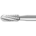 Fraise de forme à grosse denture, en acier outil, Ø tige 2.35 mm, longueur 44.5 mm, Ø 2.70 mm