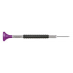 Tournevis d'horloger en acier inox, Ø 1.60 mm,  avec membrane en élastomère, tête ergonomique en matière synthétique POM autolubrifiant