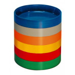 Godet à fournitures rond en plastique bleu, Ø 70 x 13 mm