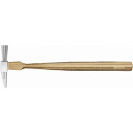Marteau d'horloger, manche en bois, tête en acier poli, 70 x 220 mm