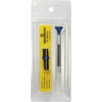 Tournevis d'horloger en aluminium, Ø 2.50 mm,  avec membrane en élastomère, tête ergonomique en matière synthétique POM autolubrifiant, avec 2 mèches de rechange en tube plastique