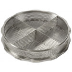 Panier en acier inox avec 4 séparations, hauteur 16 mm, Ø 80 mm