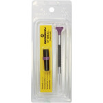 Tournevis d'horloger en aluminium, Ø 1.60 mm,  avec membrane en élastomère, tête ergonomique en matière synthétique POM autolubrifiant, avec 2 mèches de rechange en tube plastique