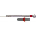 Tournevis d'horloger en laiton chromé, Ø 1.20 mm, avec 2 mèches de rechange en tube plastique