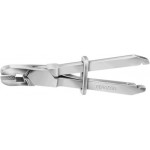 Pince à bouts ronds en acier fondu poli, articulations entrepassées, mâchoires striées, longueur 130 mm