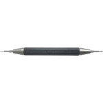 Outil pour poser et enlever les barrettes à ressorts, manche surmoulé noir en matière synthétique, avec pointe et spatule fines en acier trempé revenu 52 HRC, longueur 134 mm