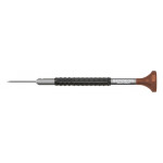 Tournevis d'horloger en aluminium, Ø 3.00 mm,  avec membrane en élastomère, tête ergonomique en matière synthétique POM autolubrifiant