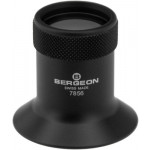 Loupe (micros) "Bergeon" en aluminium anodisé noir, avec bague moletée et lentille bi-convexe, No 1.5, grossissement 6.7x