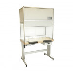 Enceinte de mise hors poussière FLUX LAMINAIRE avec éclairage standardDimensions en mm jusqu'à : L = 1250 / l = 700 /  h = 700