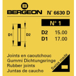 Joint plat en caoutchouc No 01, pour montres étanches, épaisseur 0.5 mm, en paquet de 2 pièces