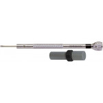Tournevis d'horloger en laiton chromé, Ø 1.00 mm, avec 2 mèches de rechange en tube plastique