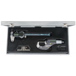 TESA DUO-SET 16, pied à coulisse électronique standard TWIN-CAL et micromètre d'extérieur électronique MICROMASTER EASY, en étui
