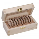 Assortiment de 120 bouchons à chasser Seitz en laiton doré pour calibres plats, en coffret bois