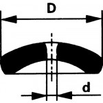Pierre plate olivée, Ø int. 0.13 mm, Ø ext. 1.10, en paquet de 3 pièces