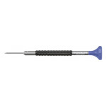 Tournevis d'horloger en aluminium, Ø 2.50 mm,  avec membrane en élastomère, tête ergonomique en matière synthétique POM autolubrifiant